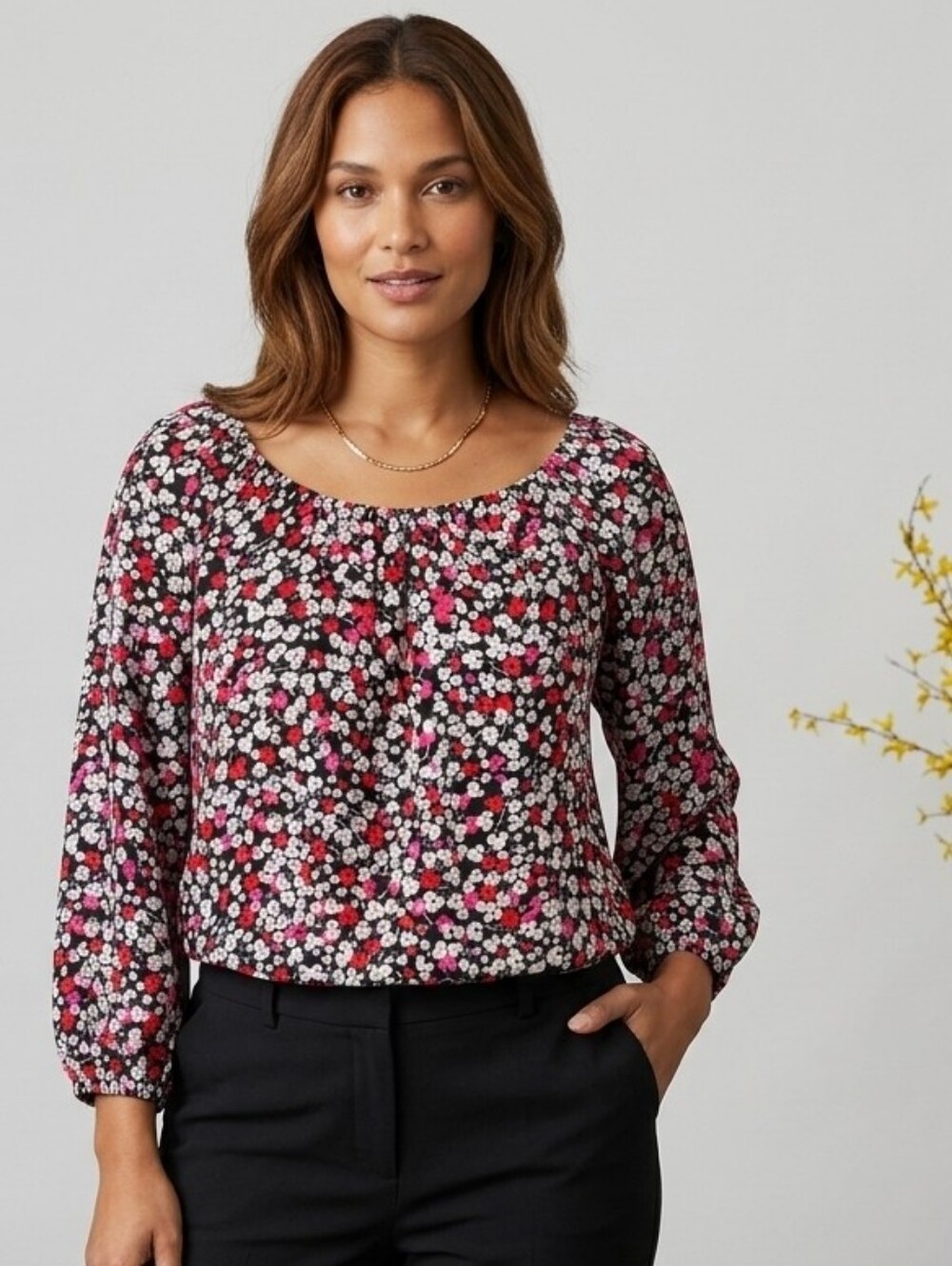 Jones New York Signature Peasant Top Large